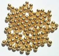 100 4mm Round Gold Plated Metal Beads